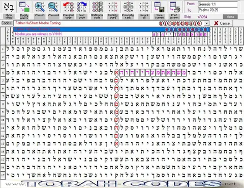 Torah Code matrix: HaShem Moshe