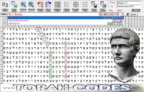 Torah Code matrix: M.J.Brutus