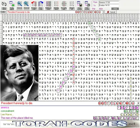 Torah Code matrix: President Kennedy