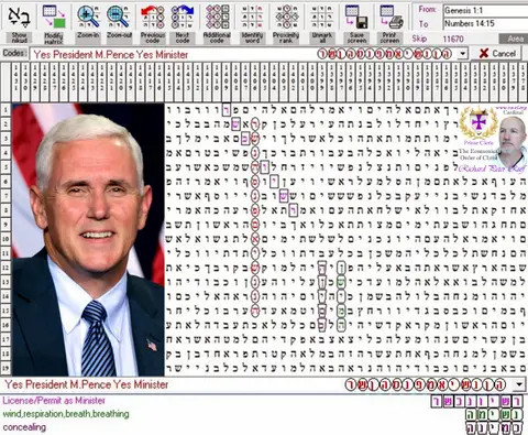 Torah Code matrix: Yes President M Pence