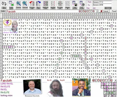 Torah Code matrix: Faircloth 1