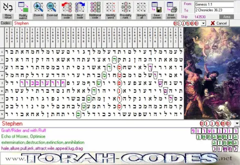 Torah Code matrix: Stephen