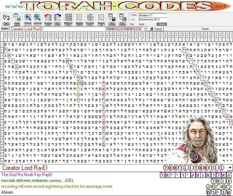 Torah Code matrix: Creator Lord Ra El