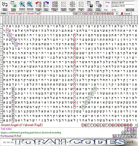 Torah Code matrix: Anoint Angel of Yahweh RayEl