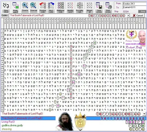 Torah Code matrix: Booth RayEl