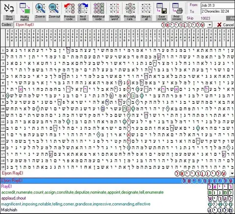 Torah Code matrix: Elyon RayEl