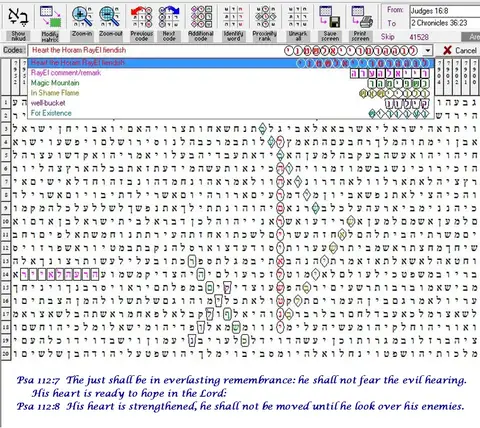 Torah Code matrix: Heart