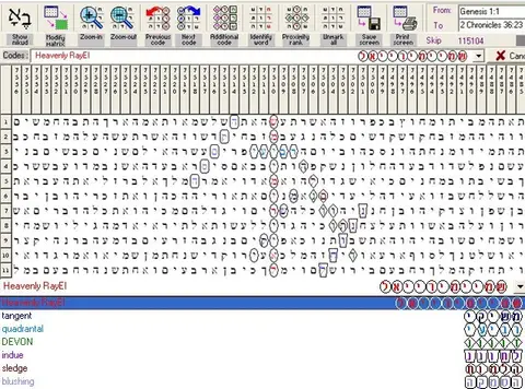 Torah Code matrix: Heavenly RayEl