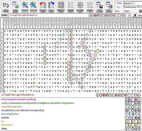 Torah Code matrix: In RayEl the Light