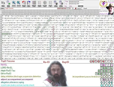 Torah Code matrix: RayEl Tiresome