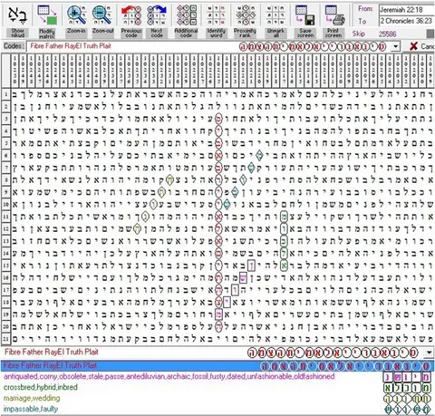 Torah Code matrix: RayEl Truth 2