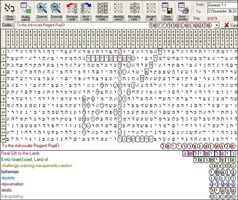 Torah Code matrix: Regent RayEl