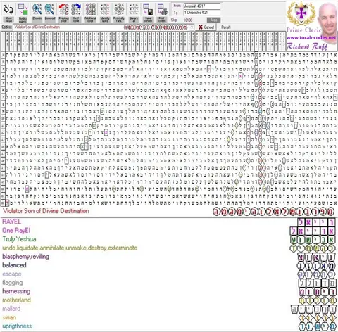 Torah Code matrix: Son Elohim