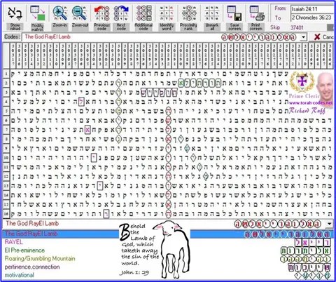 Torah Code matrix: The God RayEl Lamb