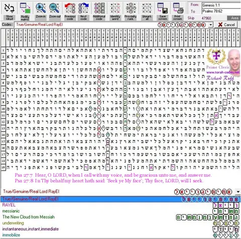 Torah Code matrix: True Genuine Real Lord RayEl