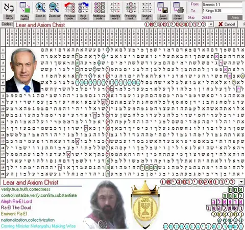 Torah Code matrix: Lear Axiom Christ