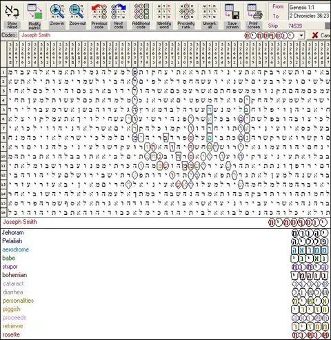 Torah Code matrix: Joseph Smith 2