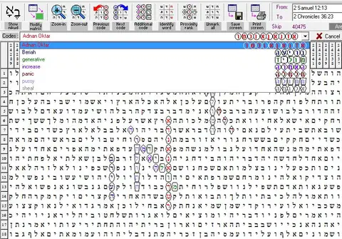 Torah Code matrix: Adnan