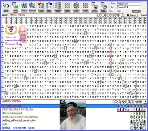 Torah Code matrix: Amram Vaknin
