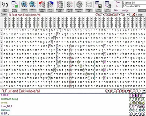 Torah Code matrix: RRuff and Enki