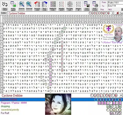 Torah Code matrix: Cyclone Debbie