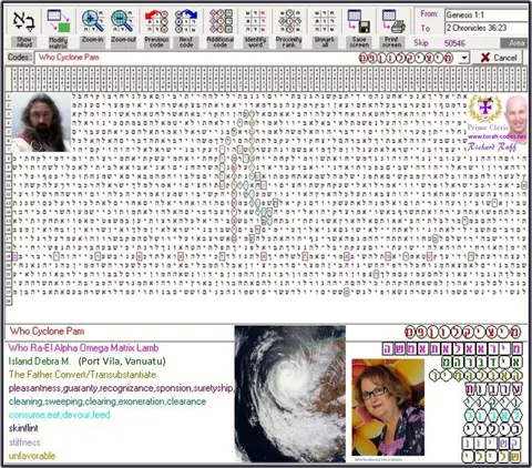 Torah Code matrix: Cyclone Pam