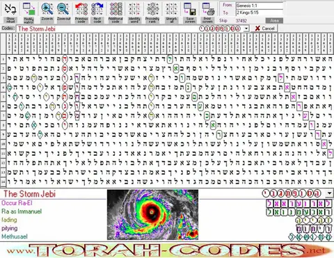 Torah Code matrix: The Storm Jebi