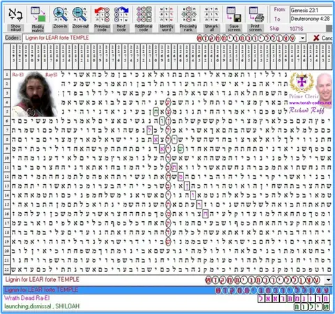 Torah Code matrix: Temple