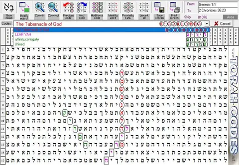 Torah Code matrix: The Tabernacle of God