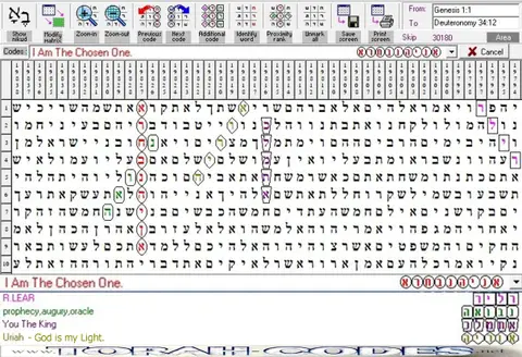 Torah Code matrix: I Am the Chosen One