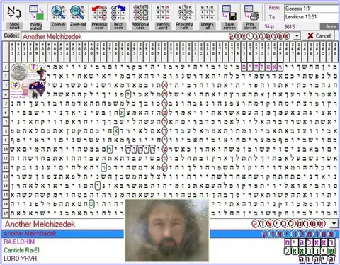 Torah Code matrix: Melchizedek
