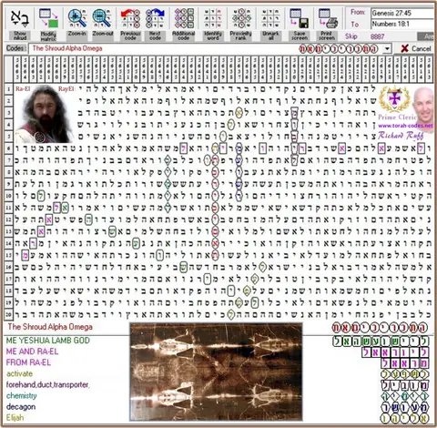 Torah Code matrix: The Shroud
