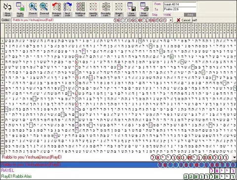 Torah Code matrix: Yeshua