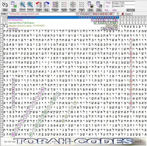 Torah Code matrix: Yeshua the Coming Word in Lear